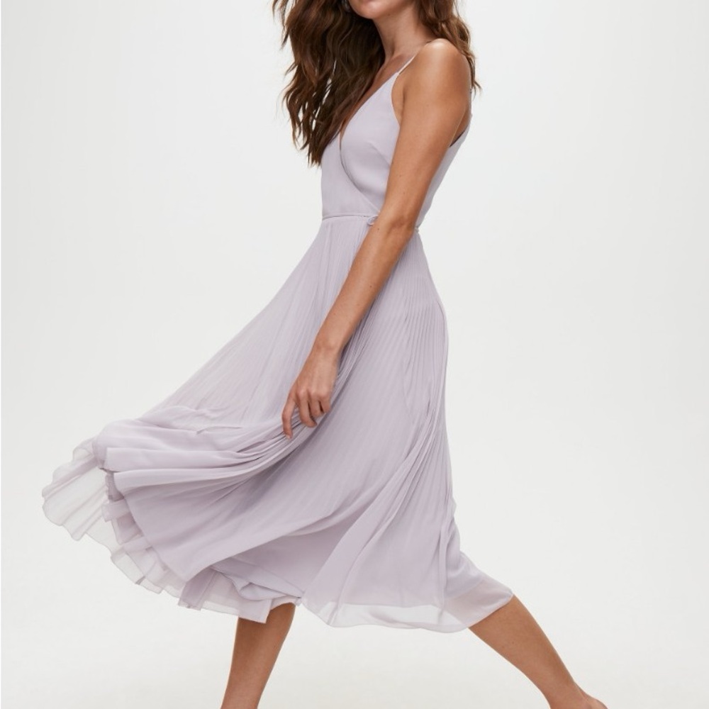 Wilfred Lavender Pleated Midi Dress